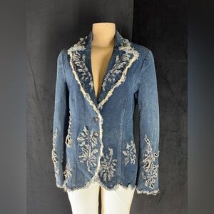 Embroidered Denim Jacket by Mandalay